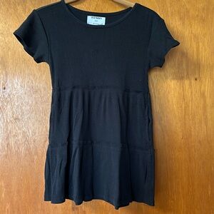 Girls black tiered dress